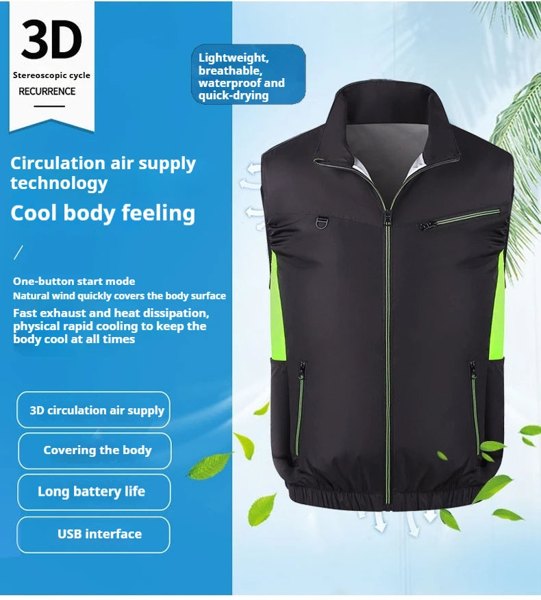 Summer Popular Intelligent Cooling Air Conditioning Clothing Outdoor Breathable Quick Drying Leisure Work Vest