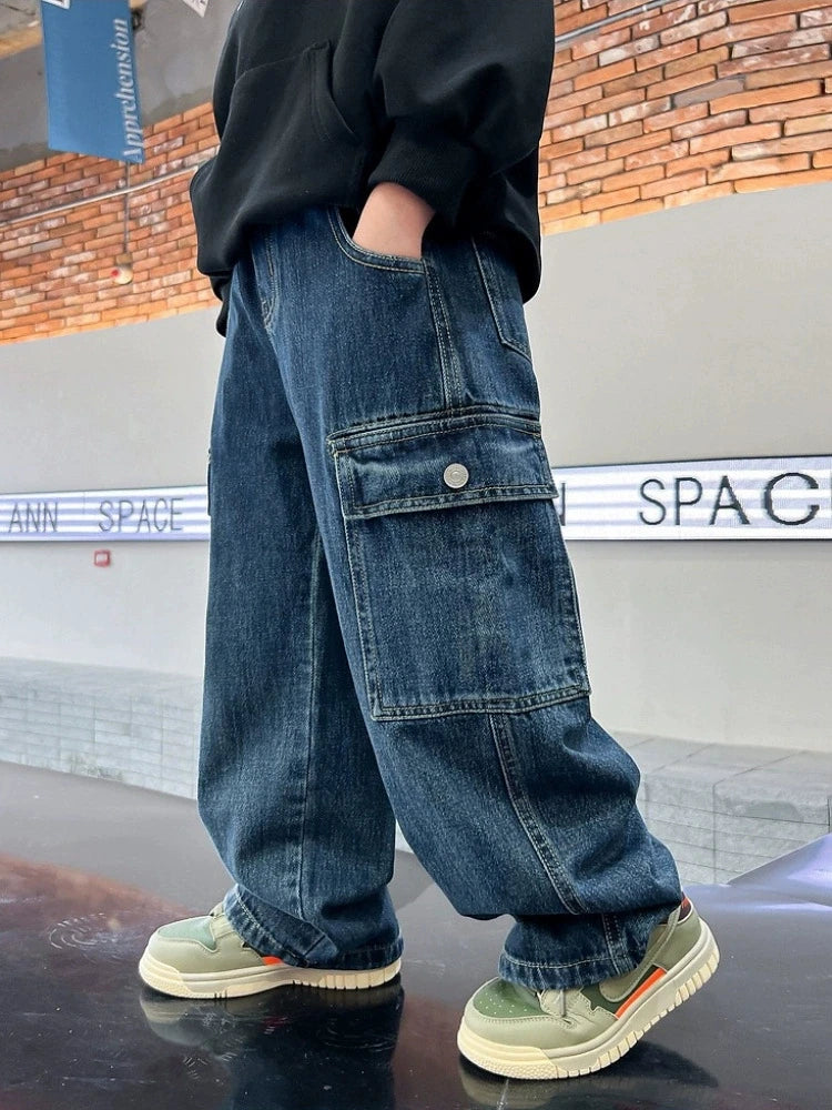 Denim Wide Leg Pants