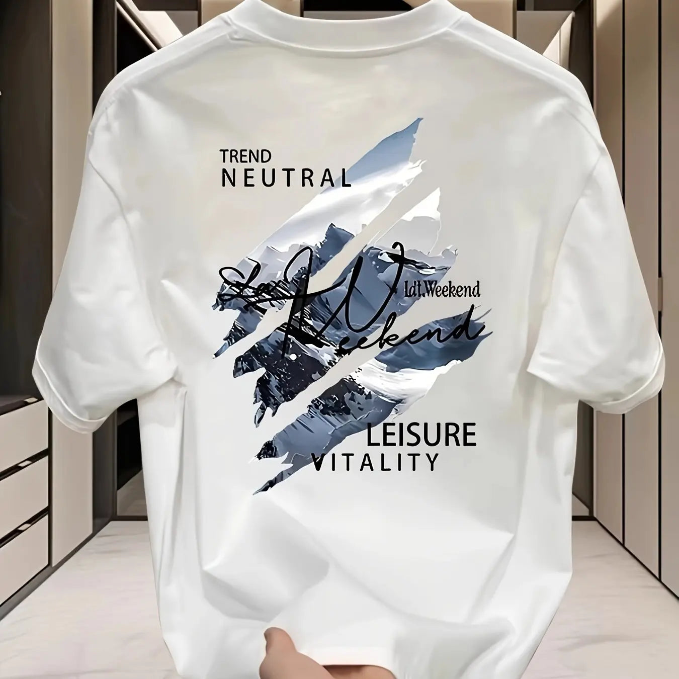 Summer Casual Street Breathable Men's Short-sleeved T-shirt for Outdoor Outings Trendy Printed Men's Clothing