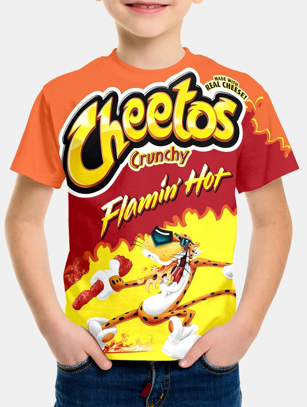 Creative Funny Chips 3d Printed Takis Customized Children Fashion T-Shirt Round Neck Short sleeve Boys Girls Kids Casual Tops