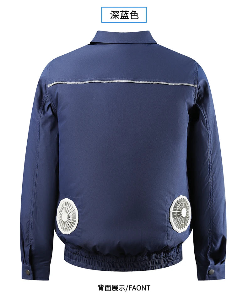 Clothes with fans in summer heatstroke prevention and cooling air conditioning men's clothing refrigeration work Outdoor Jacket