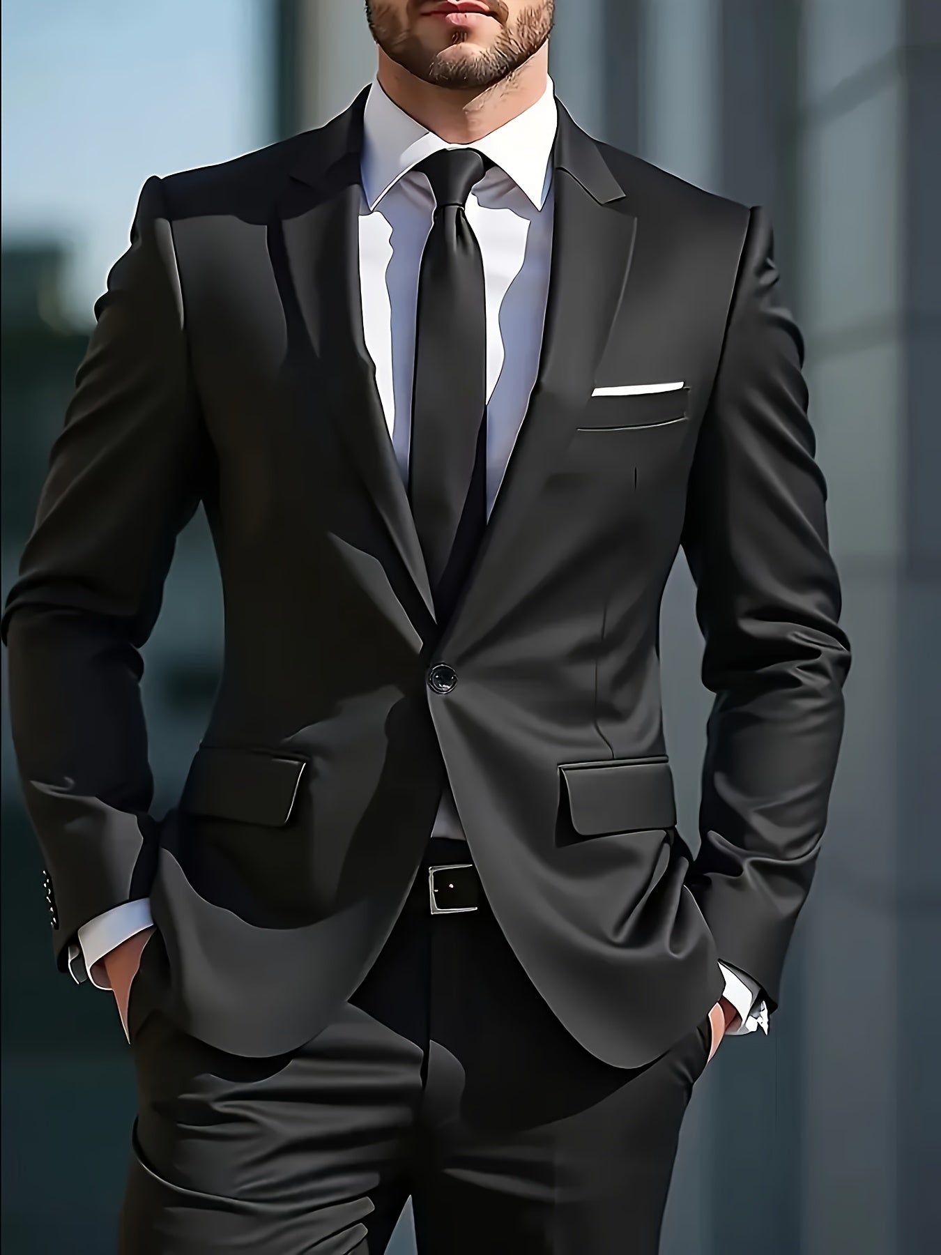 Men's Casual Business Suit Jacket | Professional, Solid Color, Regular Fit, All-Season Wear, Modern Suit Plus Size, PLUS SIZE