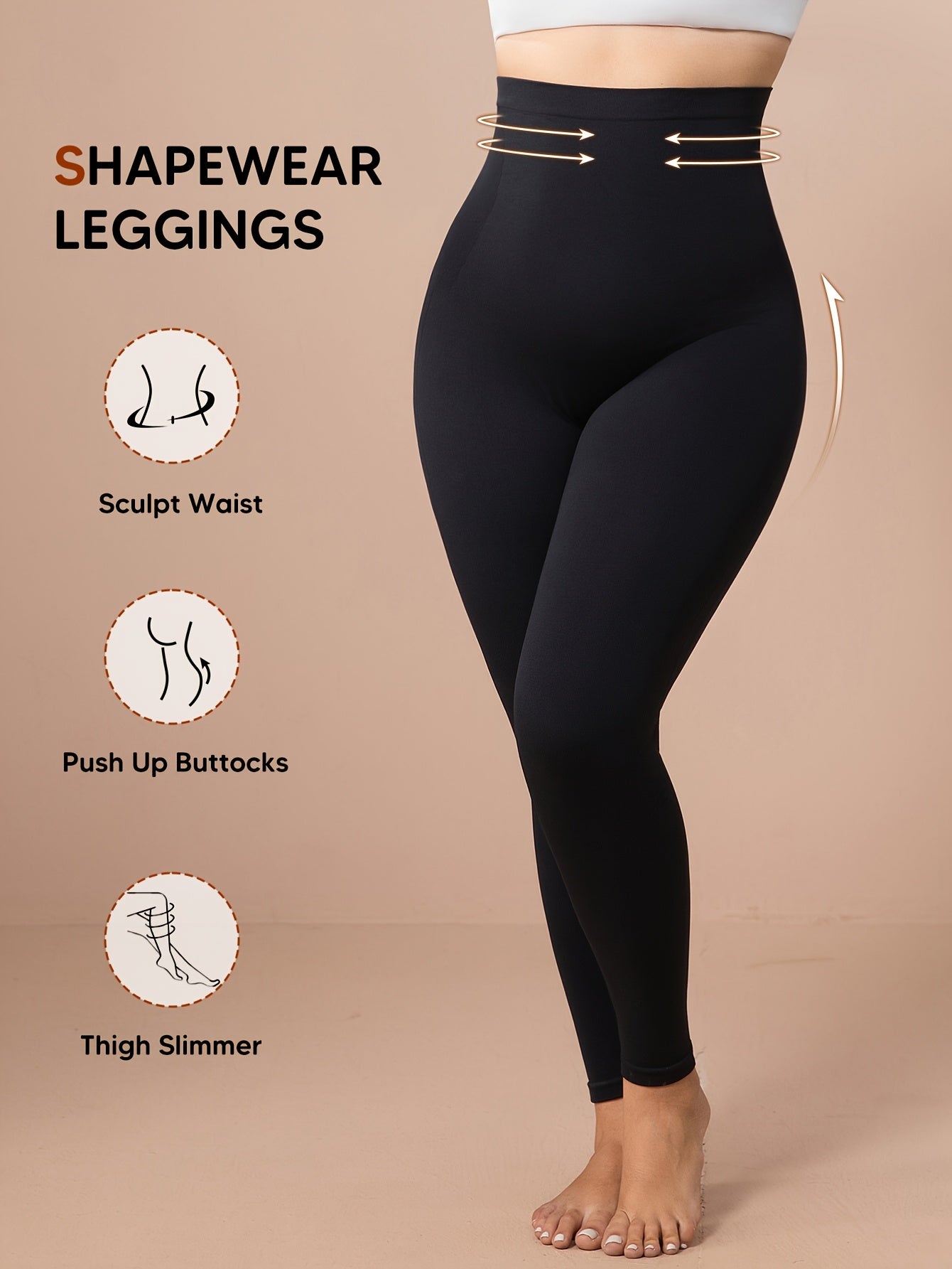 Women's Full-Body Shaping Leggings - Butt Lift & Tummy Control One-Piece Tights, Low-Compression Shapewear Pants, Seamless Underwear for & Casual Attire, Breathable Postpartum Bodysuit