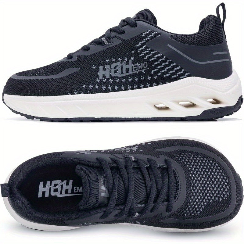 Women's Wide-Width Supportive TPU Gel Cushioning Tennis Running Shoes - Lightweight Zero-Drop All-Weather Gym Shoes with Arch & Stability Technology, Black/White/Gray/Gray & Black Color Options for Walking, Fitness, Sports -