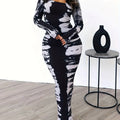 Women's Sexy Tie-Dye Jumpsuit Dress - Long Sleeve Wrap Around Skirt with U-Neck & Square Collar, Slim-Fit Midi Length, Black/White/Gray/Beige/Blue/Red/ Brown/ - All-Season Elegant party, office, everyday dress - Hand Wash or