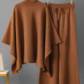 Autumn and winter Women's shawl coat with wide-leg pants two-piece high-end light luxury fashion socialite suit for women, Autumn Outfit, Formal Occasion Wear, Elegant Suit, Sophisticated Look, Comfortable Fit, Durable Constr