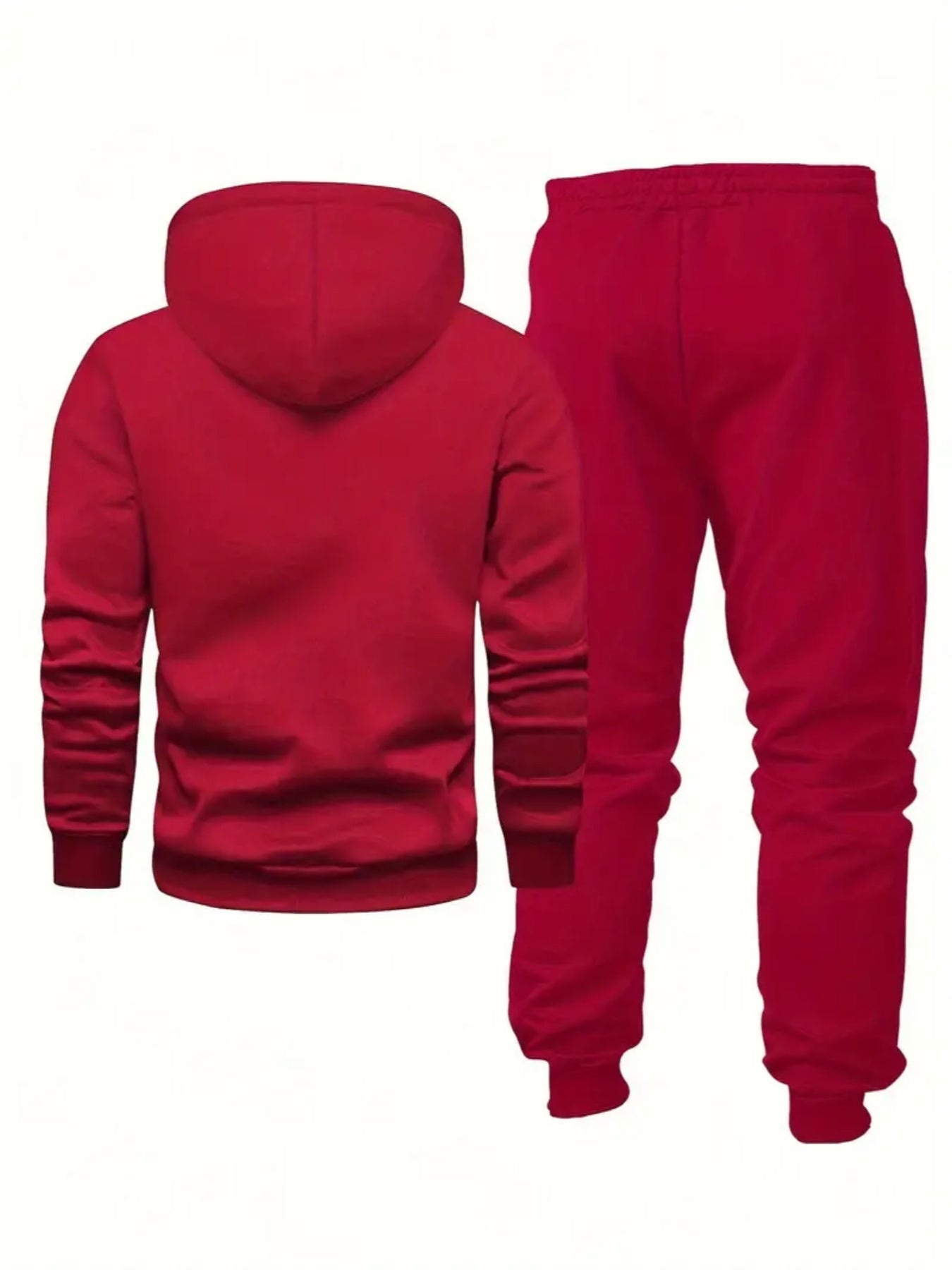 6pcs Men's Solid Color Hooded Sweatshirt & Jogger Pants Set - Thermal Matching Tracksuit with Pockets, Elastic Waistband for Gym, Outdoor, Yoga,, Winter/Spring/Autumn Training Suit (Casual Athleisure Wear)