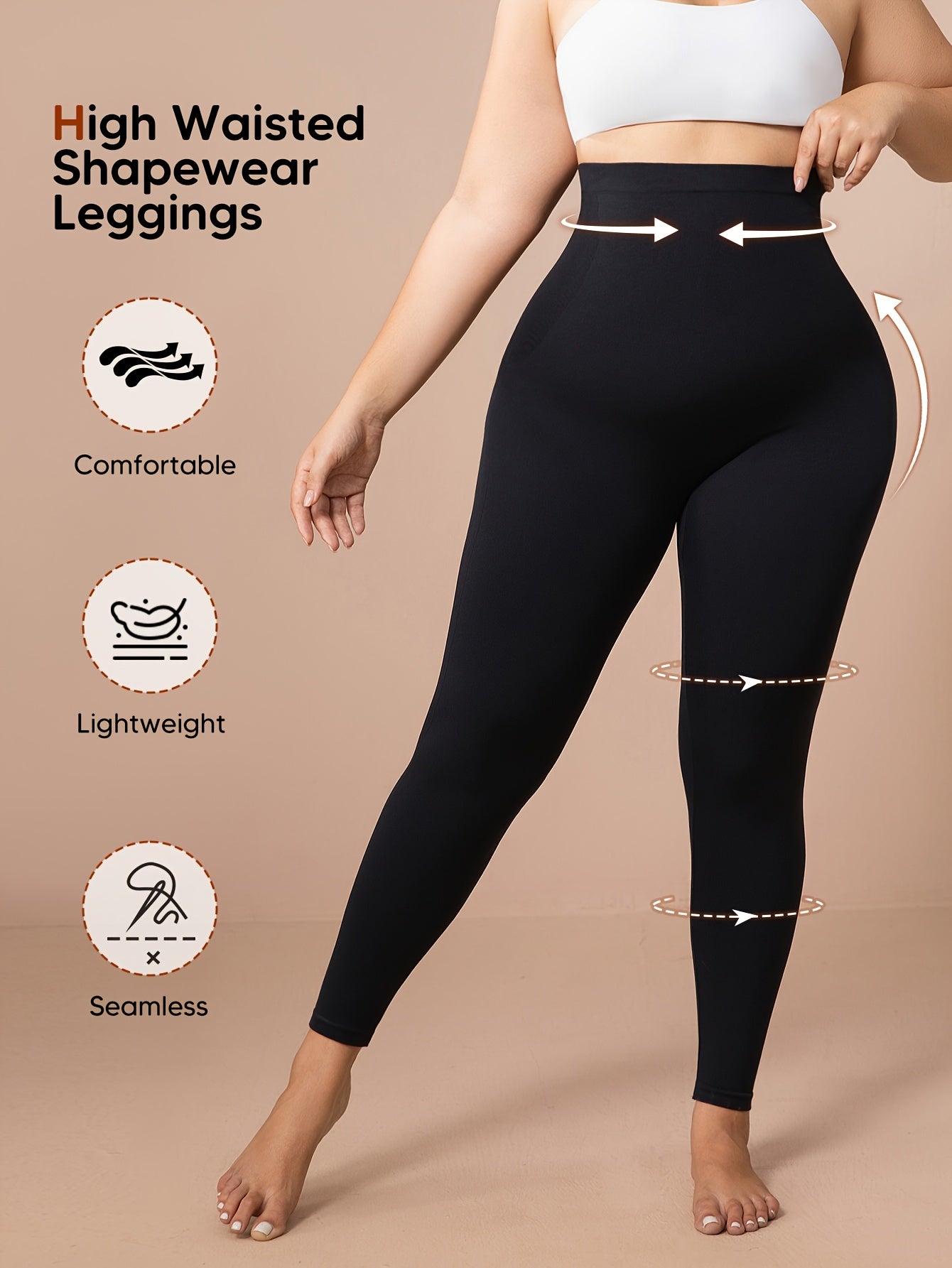 Women's Full-Body Shaping Leggings - Butt Lift & Tummy Control One-Piece Tights, Low-Compression Shapewear Pants, Seamless Underwear for & Casual Attire, Breathable Postpartum Bodysuit