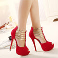Women's Stiletto High Heels, Ankle T-strap Platform Peep Toe Pumps, Party & Dress Heels