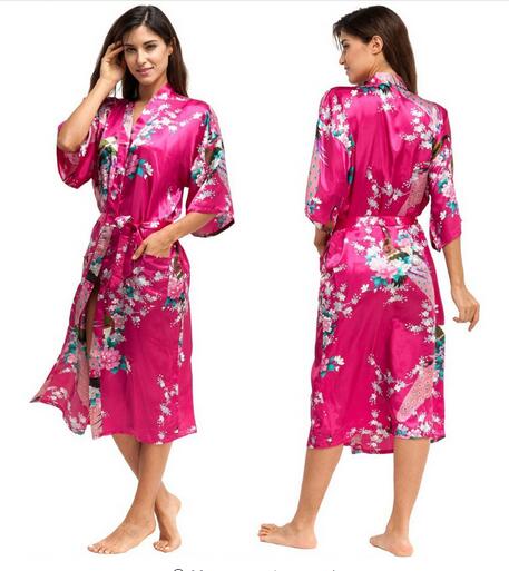 Women Satin Robe Silk Robes Night Sexy - keikeishopping