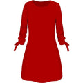 платье женское Hot Sale Winter Dress Women Fashion Solid Plain Bowknot Elegant Dress Spring Loose Dress ropa mujer - keikeishopping
