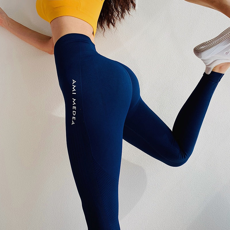 Women's Sports Pants Seamless Leggings Women Fitness Tummy Control Pants Sports Leggings Gym High Waist Skinny Leggings - keikeishopping
