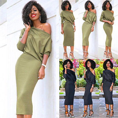Women Ladies Dresses One Shoulder Summer Split Long Maxi Ladies Party Beach Casual Dress Women Clothing - keikeishopping