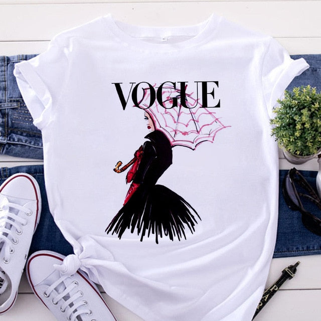 Women's VOGUE Printing T shirt - keikeishopping