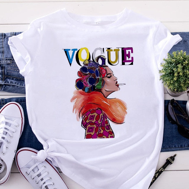 Women's VOGUE Printing T shirt - keikeishopping