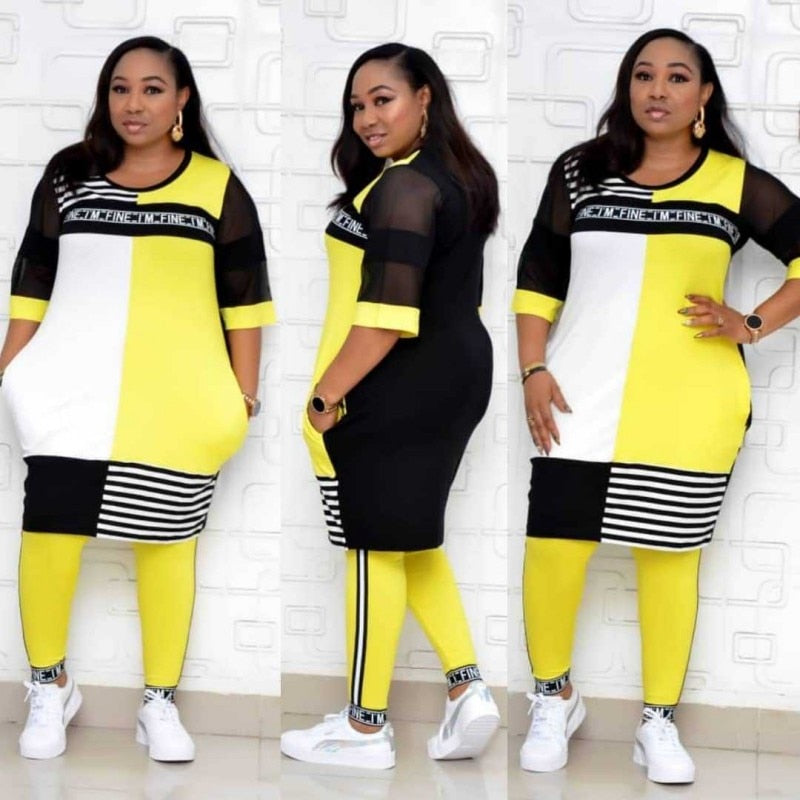 Women Two Piece Sets Long Tops Skinny - keikeishopping