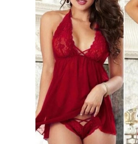 Women Sexy Charming  Sleepwear Underwear  Lace  Nightgown Big Size Dress - keikeishopping