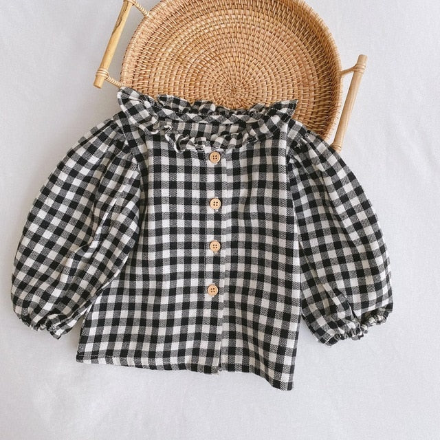 Vintage Baby Girl Overall Shirt Set Clothes Autumn Linen Girls Floral Blouss , Romper , Dress Newborn Baby Girls Strap Outfits - keikeishopping