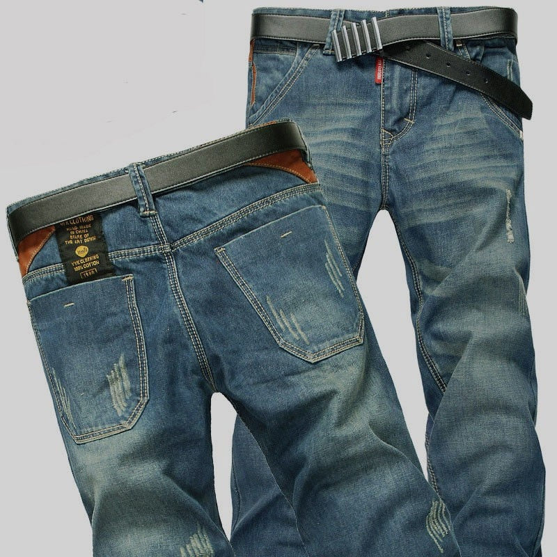 Men's Business Jeans Classic Denim Pants - keikeishopping
