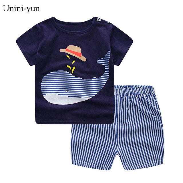 Unni-yun Casual Baby Kids Sport Clothing Plaid Lion Clothes Sets for Boys Costumes 100% Cotton Baby Clothes 6M -4 Years Old - keikeishopping