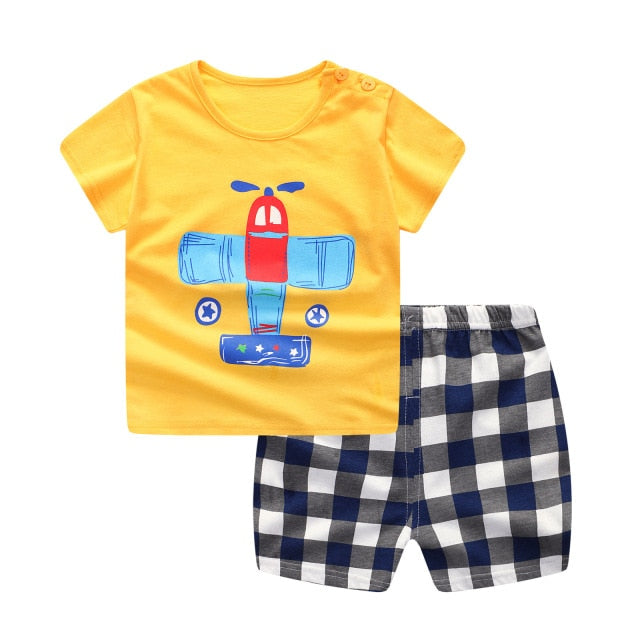 Unni-yun Casual Baby Kids Sport Clothing Plaid Lion Clothes Sets for Boys Costumes 100% Cotton Baby Clothes 6M -4 Years Old - keikeishopping
