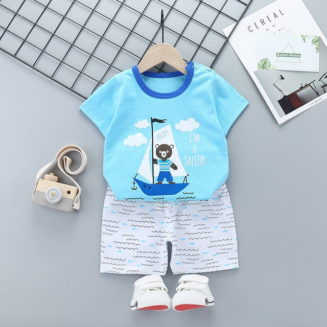 Unni-yun Casual Baby Kids Sport Clothing Plaid Lion Clothes Sets for Boys Costumes 100% Cotton Baby Clothes 6M -4 Years Old - keikeishopping