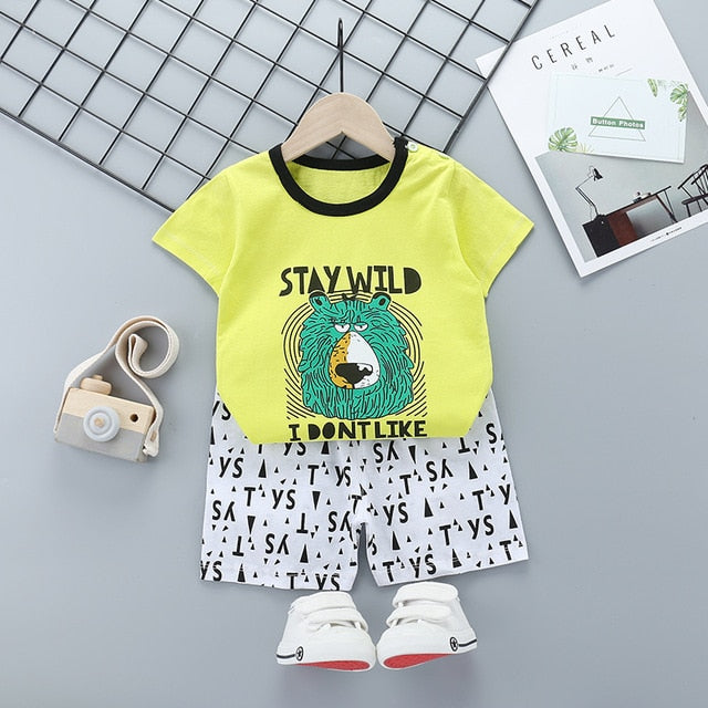 Unni-yun Casual Baby Kids Sport Clothing Plaid Lion Clothes Sets for Boys Costumes 100% Cotton Baby Clothes 6M -4 Years Old - keikeishopping