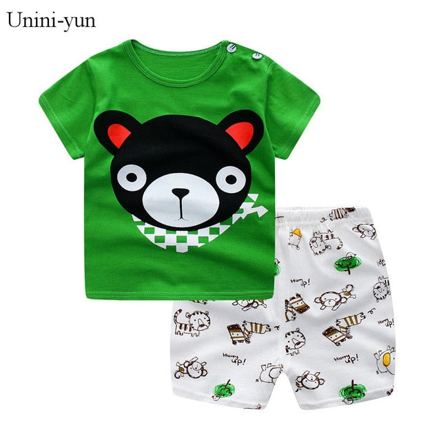 Unni-yun Casual Baby Kids Sport Clothing Plaid Lion Clothes Sets for Boys Costumes 100% Cotton Baby Clothes 6M -4 Years Old - keikeishopping