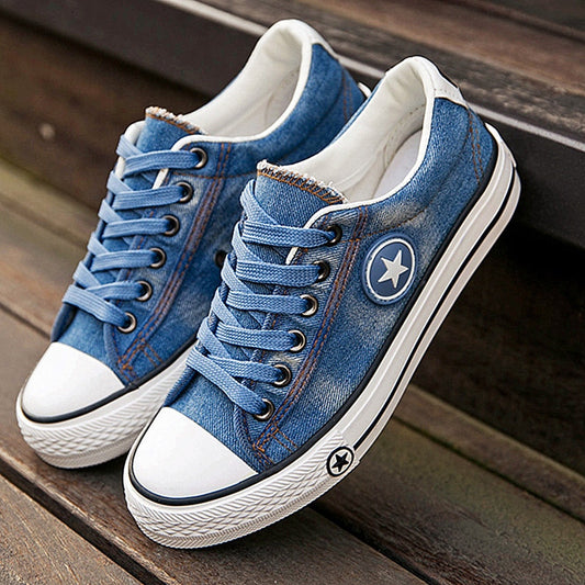 Women Sneakers Denim Casual Shoes - keikeishopping