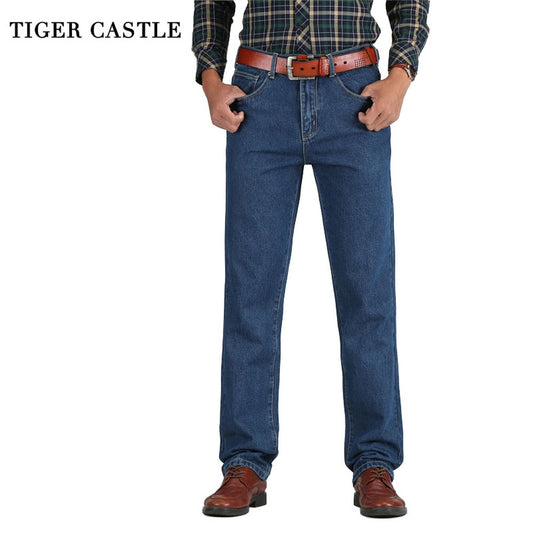 Men Cotton Straight Classic Jeans - keikeishopping