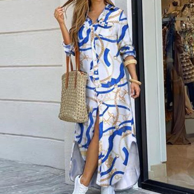 Women Long Sleeve Shirt Party Dresses - keikeishopping