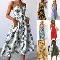 Women Dress Sundress Backless Polka Dot Striped - keikeishopping
