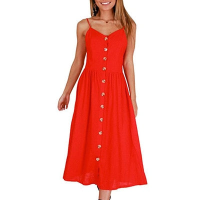 Women Dress Sundress Backless Polka Dot Striped - keikeishopping