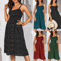 Women's Leisure Sling Strap High Waist Dress - keikeishopping