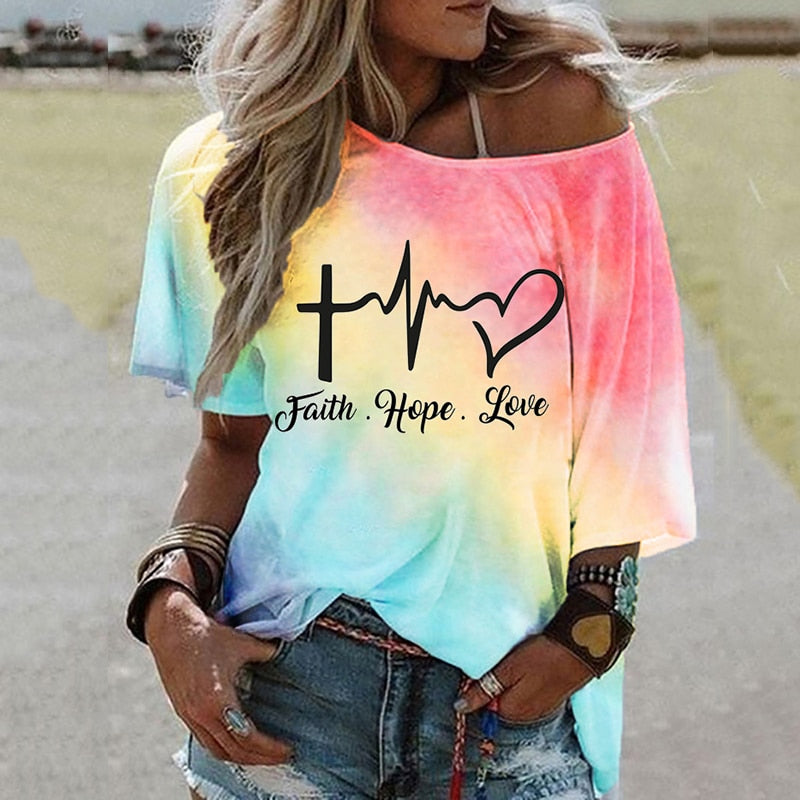 Women Half Sleeve Harajuku Graphic - keikeishopping