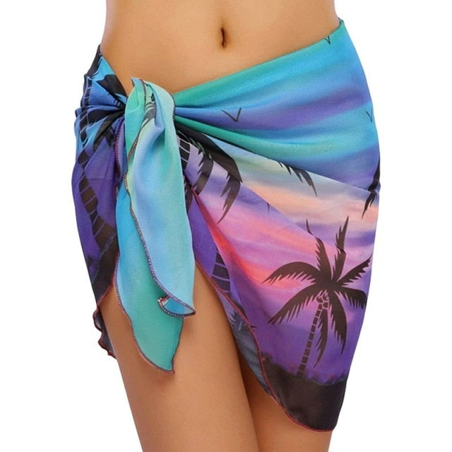 Women Solid Skirt Ruffled Beachwear - keikeishopping