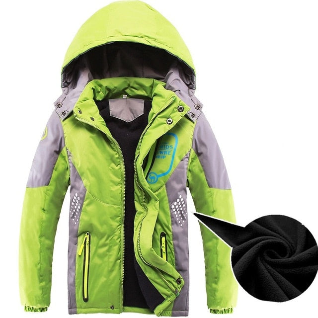 Winter Thicken Warm Fleece Padded Child Coat Double-deck Windproof Boys Girls Jackets Children Outerwear For 3-14 Years Old