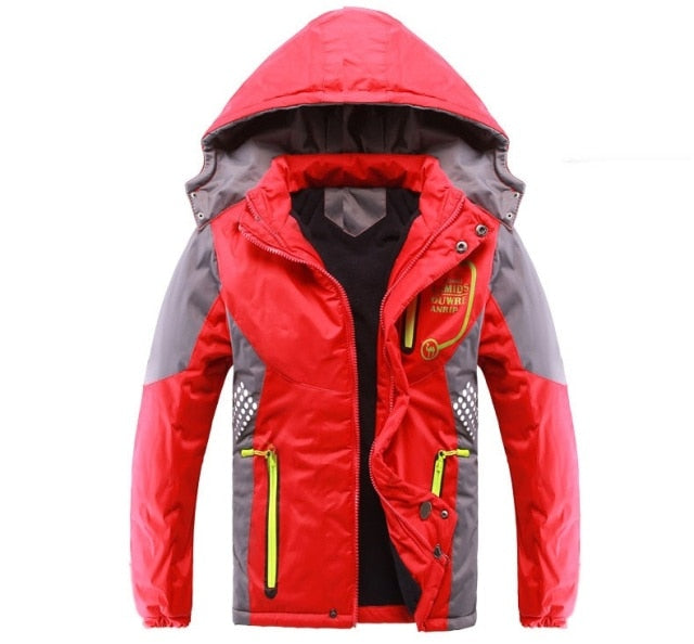 Winter Thicken Warm Fleece Padded Child Coat Double-deck Windproof Boys Girls Jackets Children Outerwear For 3-14 Years Old