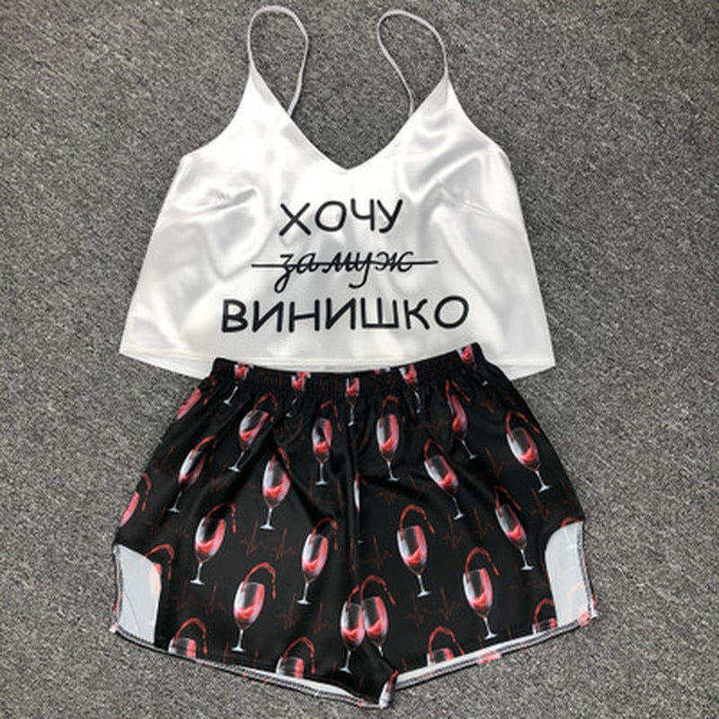 Woman Silk Sexy Pajama's Sleepwear - keikeishopping