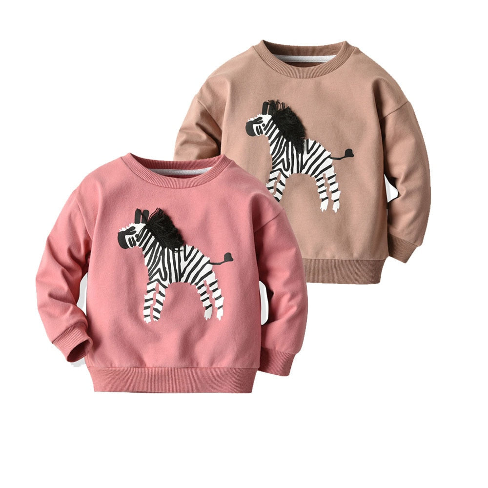 Toddler Boys Girls Sweatshirts Hoodies for Girl Jumper Zebra Pattern Long Sleeve Pullover Kids Clothes Girl Boy Fall Winter Coat