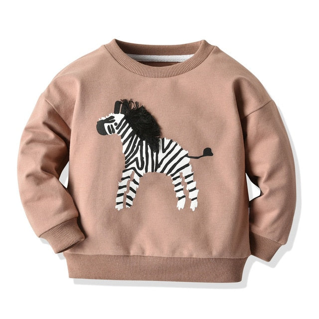 Toddler Boys Girls Sweatshirts Hoodies for Girl Jumper Zebra Pattern Long Sleeve Pullover Kids Clothes Girl Boy Fall Winter Coat
