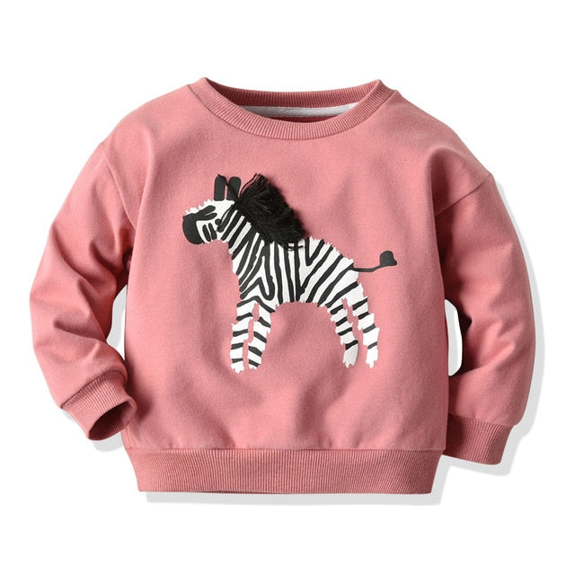 Toddler Boys Girls Sweatshirts Hoodies for Girl Jumper Zebra Pattern Long Sleeve Pullover Kids Clothes Girl Boy Fall Winter Coat