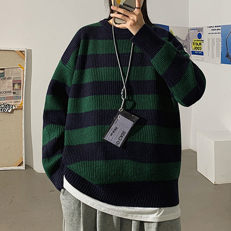 Winter Knitted Striped Sweater