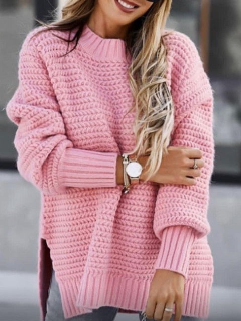 Winter Solid Clothes Turtleneck Women 2021 Loose Korean Fashion Oversized Pullover Elegant Knitted Sweater Pullovers Fashion