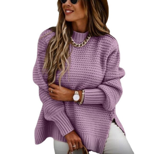 Winter Solid Clothes Turtleneck Women 2021 Loose Korean Fashion Oversized Pullover Elegant Knitted Sweater Pullovers Fashion