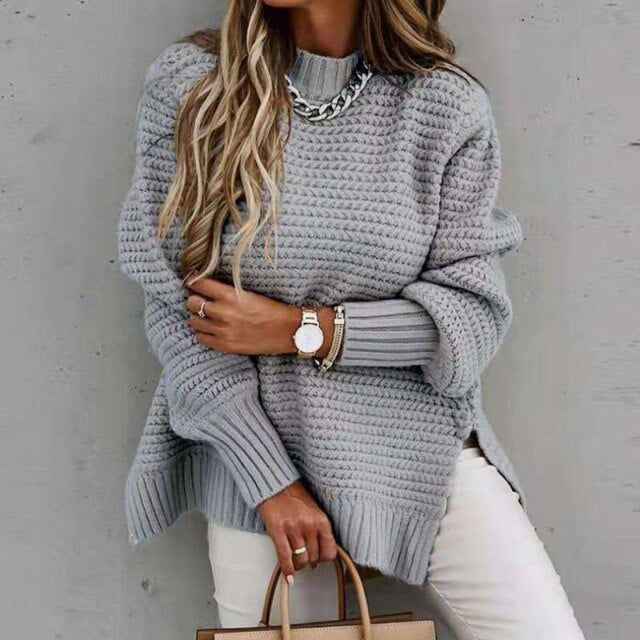 Winter Solid Clothes Turtleneck Women 2021 Loose Korean Fashion Oversized Pullover Elegant Knitted Sweater Pullovers Fashion