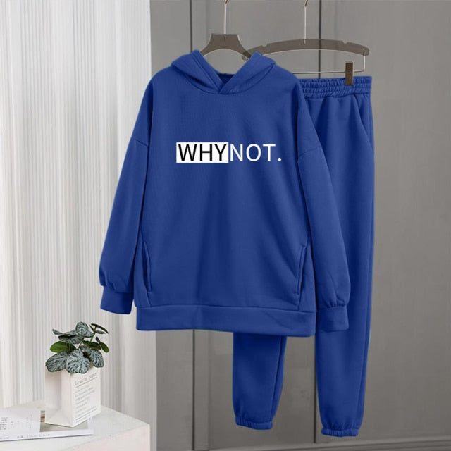 Women's Tracksuit Fleece Hooded Two Piece Set Oversized Hoodies Jogger Pants Sets Female 2021 Autumn Casual Lady Sportswear Suit